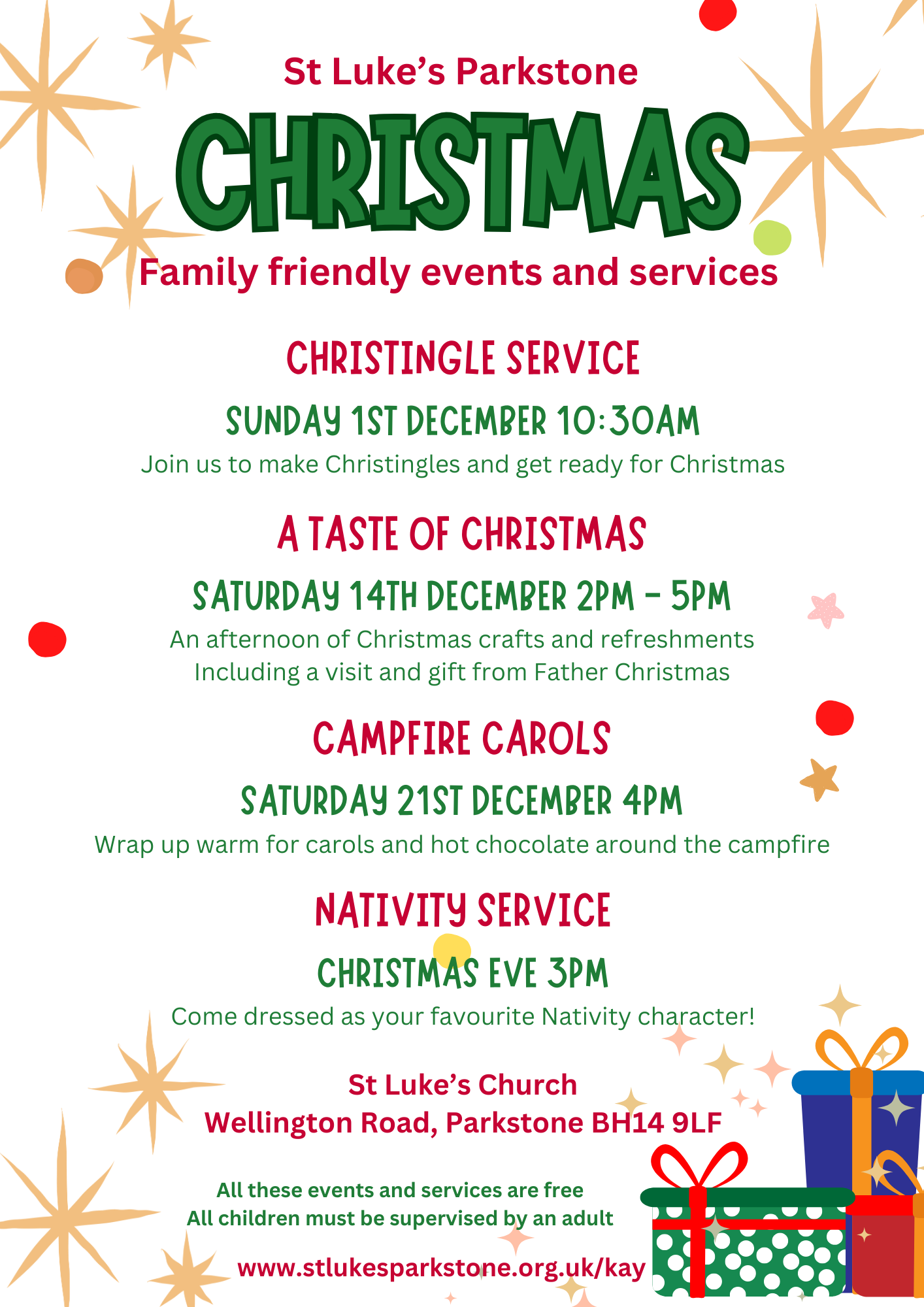 Family friendly Christmas events at St Luke's Parkstone